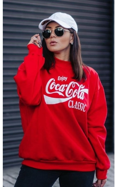 moletom coca cola feminino vermelho