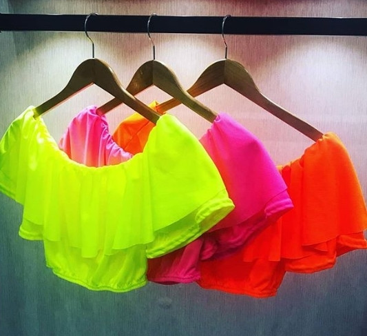 Crop Ciganinha Neon