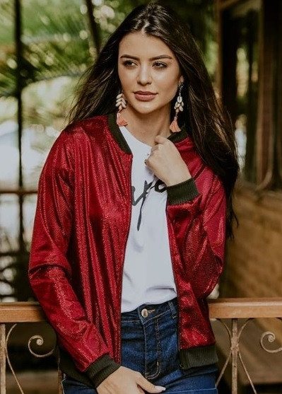 Jaqueta deals bomber lurex