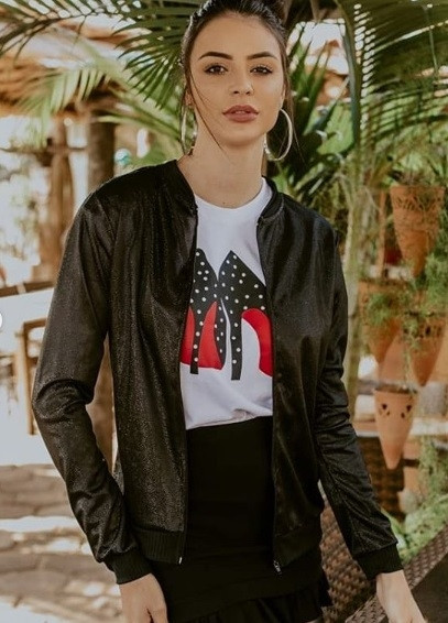 Jaqueta bomber shop lurex
